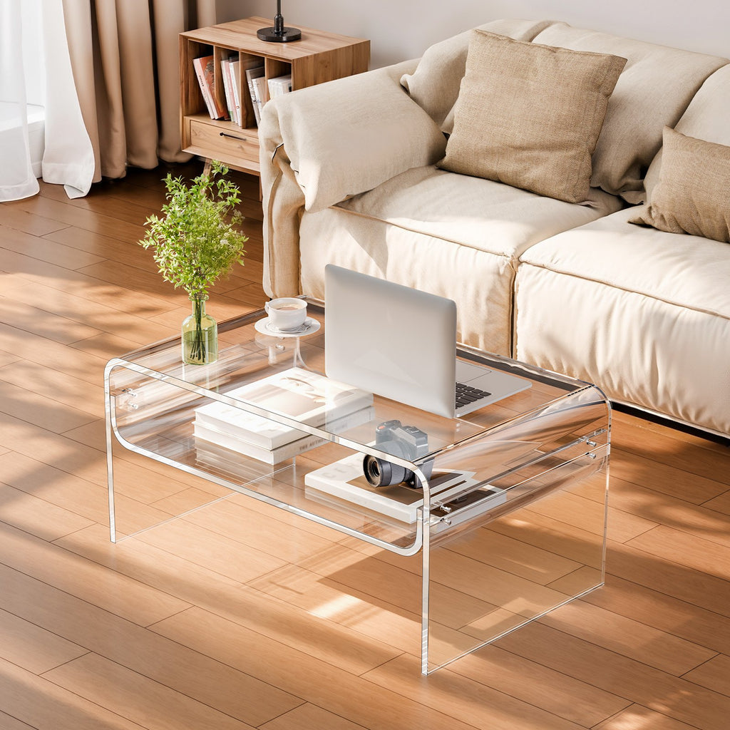 Akrilinis kavos staliukas VEVOR YKB107, 50 x 80 x 38 cm
