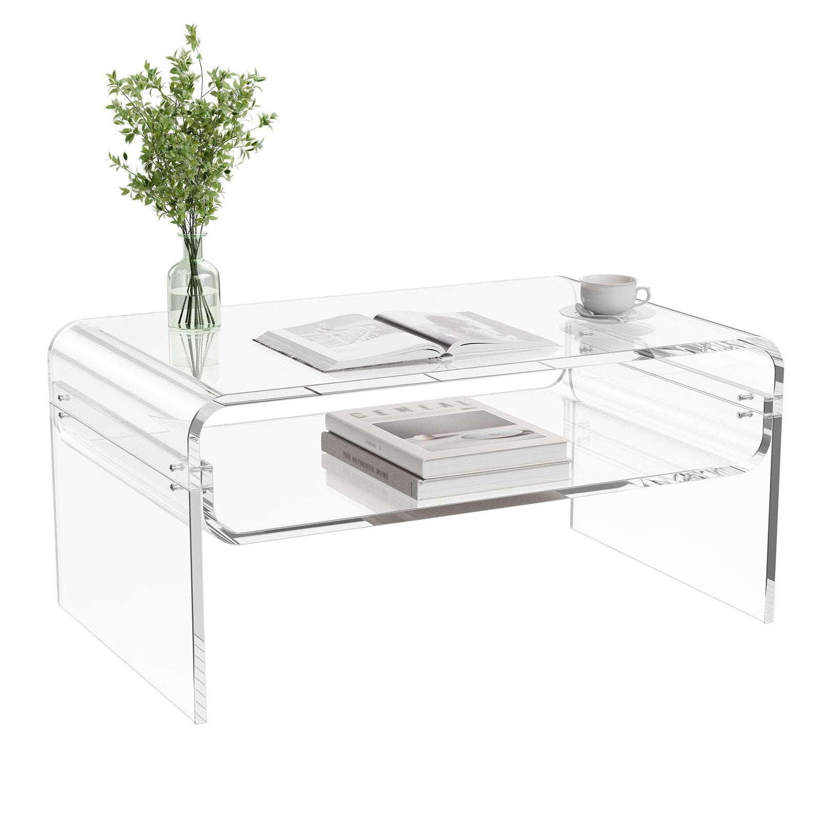 Akrilinis kavos staliukas VEVOR YKB107, 50 x 80 x 38 cm