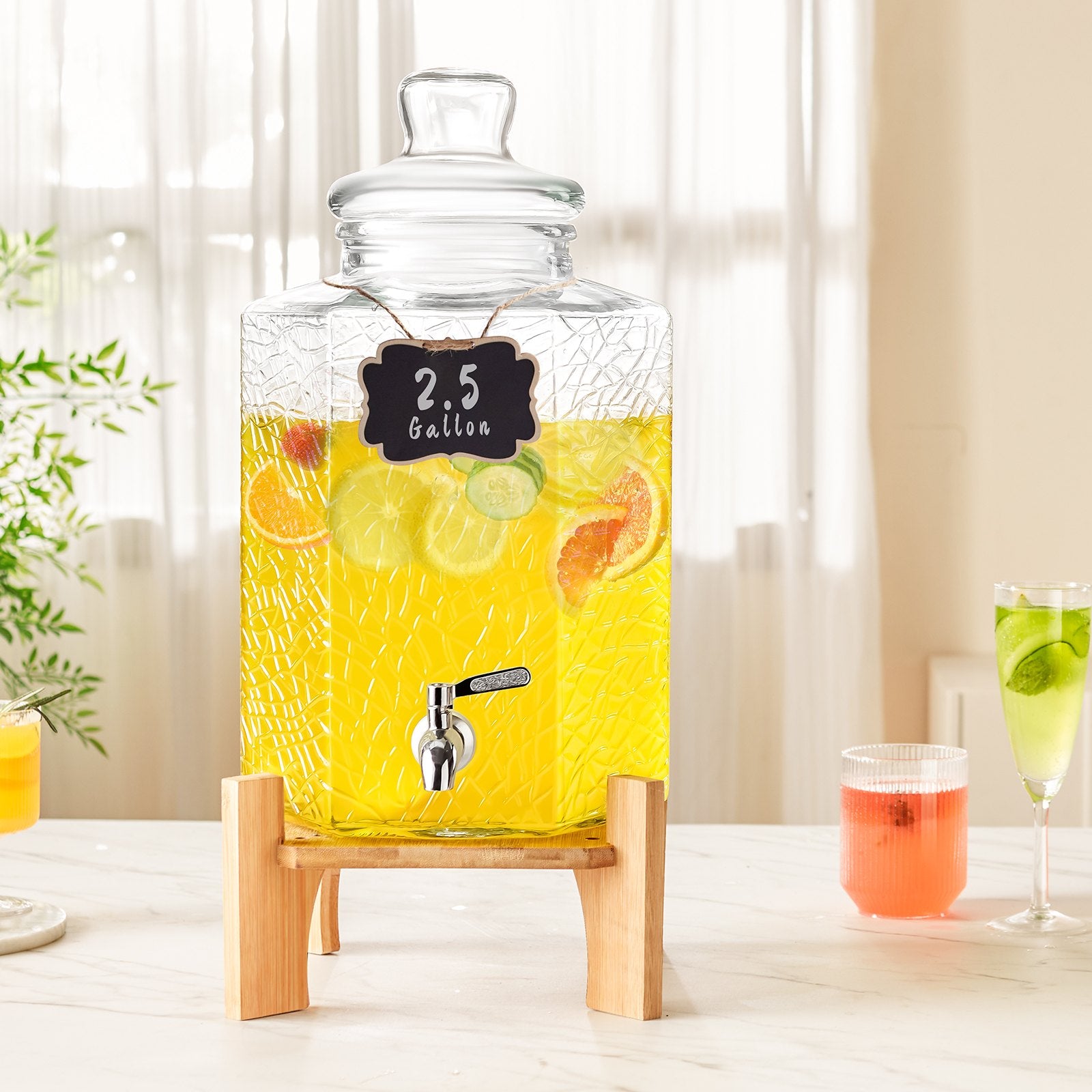 Gėrimų dozatorius VEVOR, 10 l talpos, su mediniu stovu