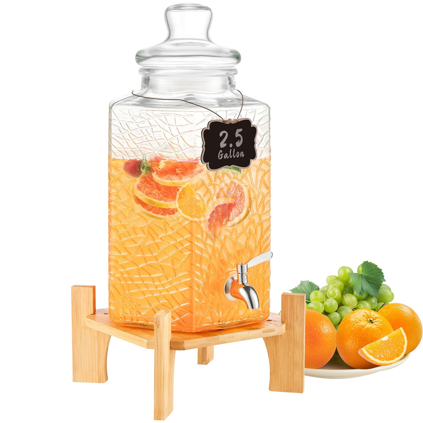 Gėrimų dozatorius VEVOR, 10 l talpos, su mediniu stovu