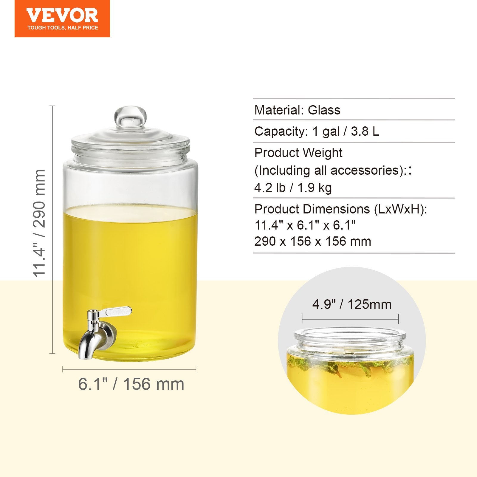 Gėrimų dozatorius VEVOR, 3,8 l talpos