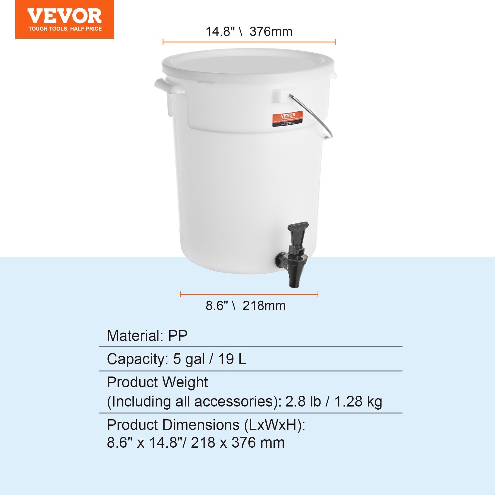 Gėrimų dozatorius VEVOR, 19 l