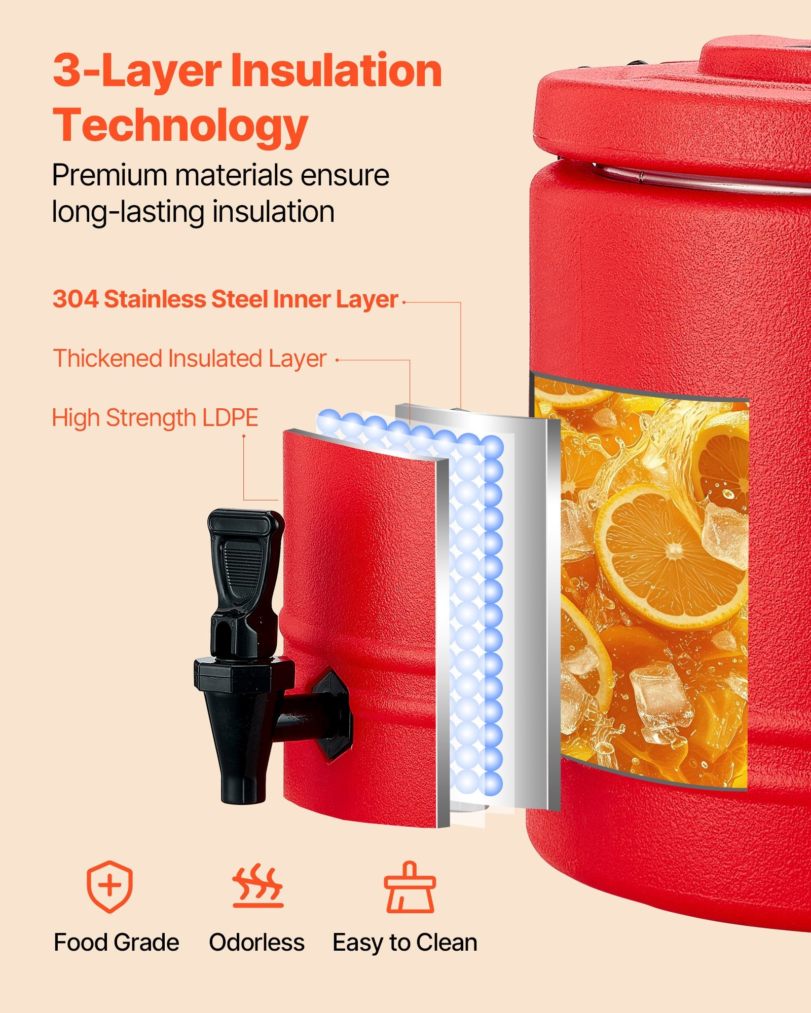 Termosinis gėrimų dozatorius VEVOR WNS-7, 8 l talpos