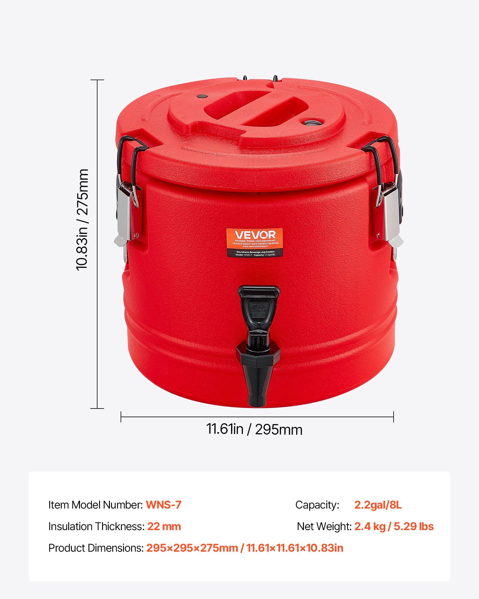 Termosinis gėrimų dozatorius VEVOR WNS-7, 8 l talpos