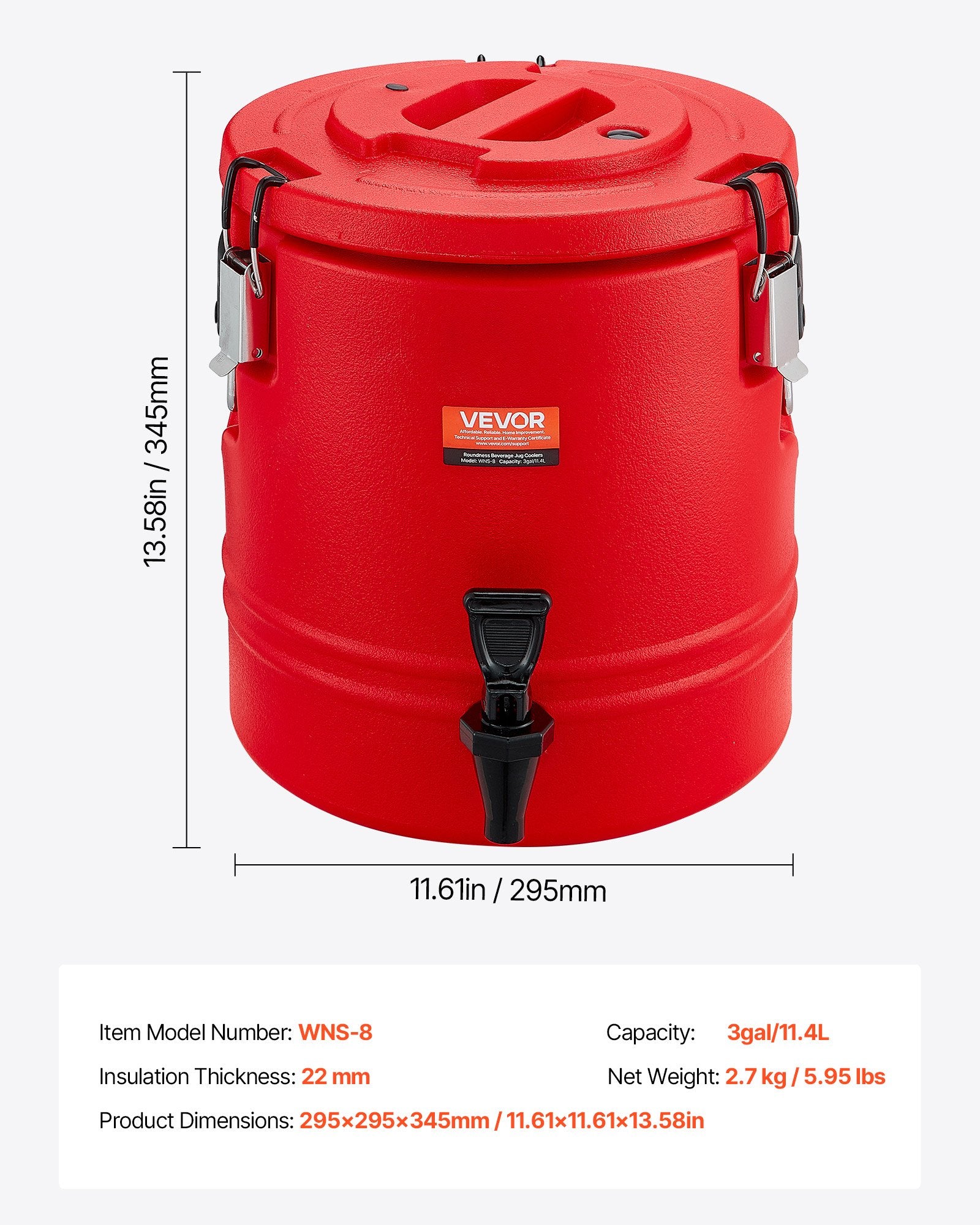Termo gėrimų dozatorius VEVOR WNS-8, 11,4 l
