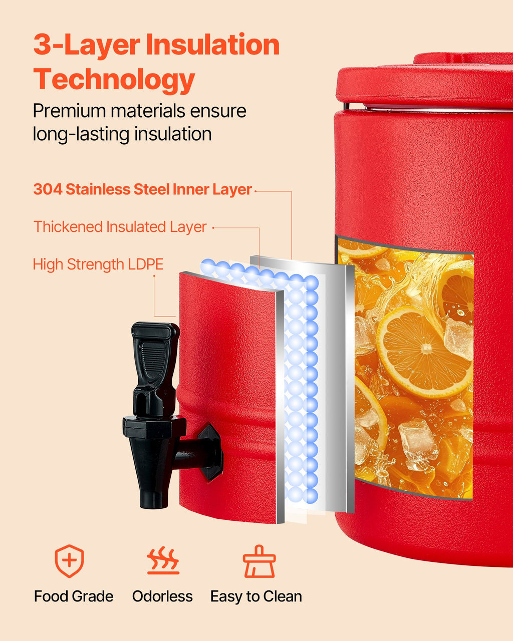 Termosas gėrimams VEVOR WNS-9, 30,3 l