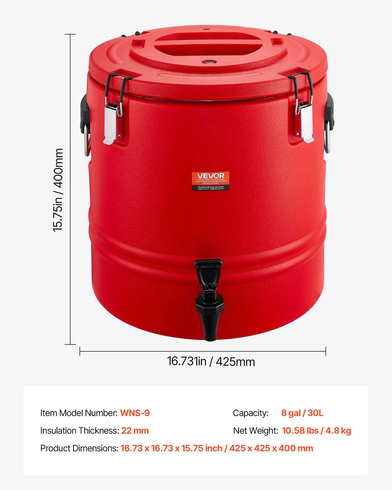 Termosas gėrimams VEVOR WNS-9, 30,3 l
