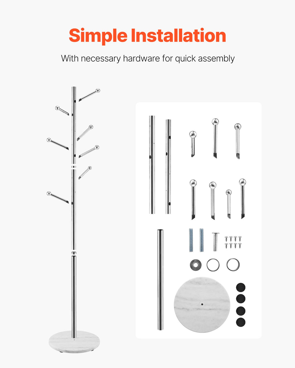 Pastatoma drabužių kabykla VEVOR GH-L618, 8 kabliukai