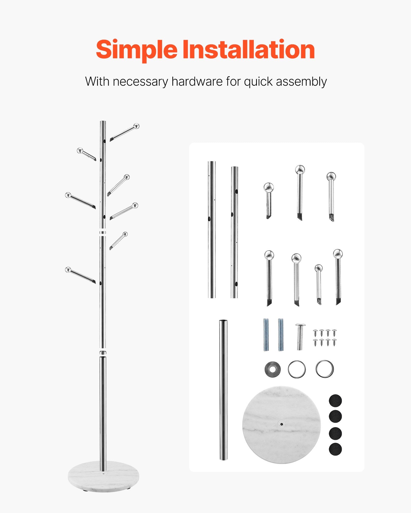 Pastatoma drabužių kabykla VEVOR GH-L618, 8 kabliukai