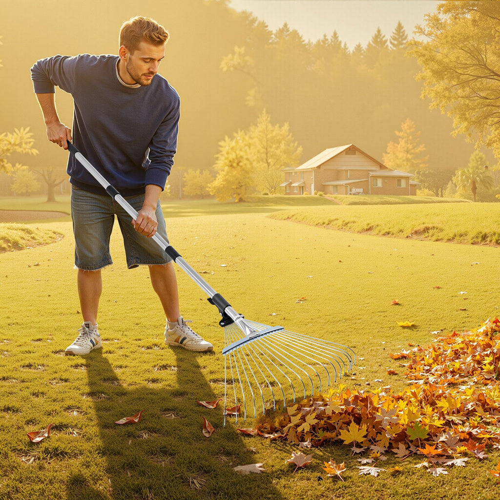 Lapų grėblys VEVOR 18T RAKE, reguliuojamas plotis 19,5–43,5 cm