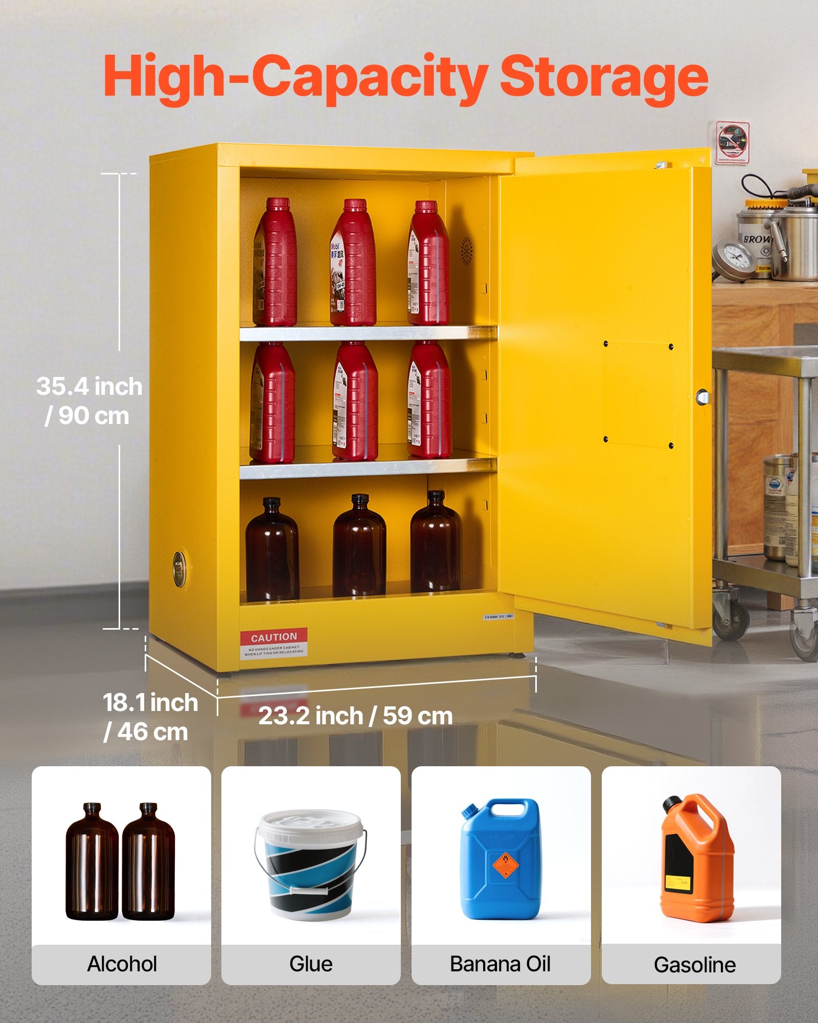 Spinta degioms medžiagoms VEVOR SS-13GAL, 50 l