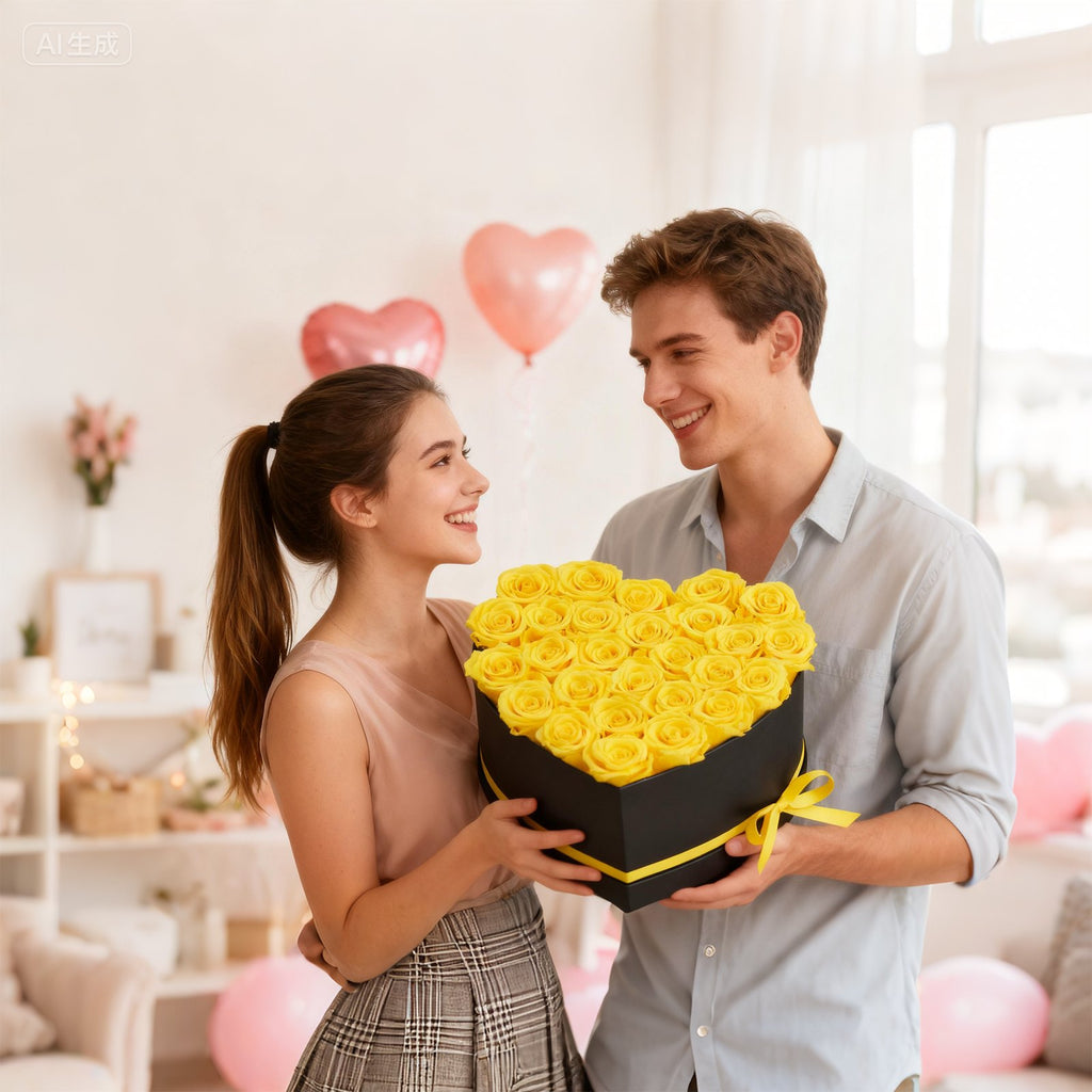 Mieganti rožė dėžutėje VEVOR Heart-27S, 27 vnt.