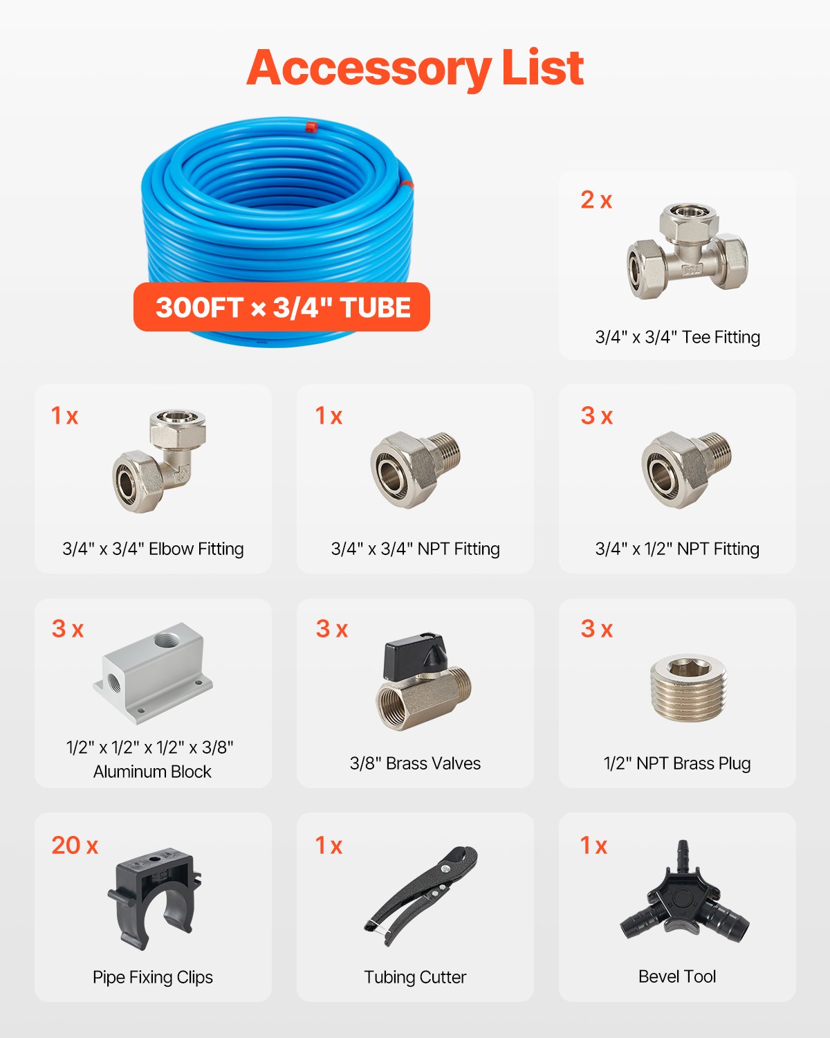 Suspausto oro vamzdyno komplektas VEVOR CAP 300ft, 91,4 m