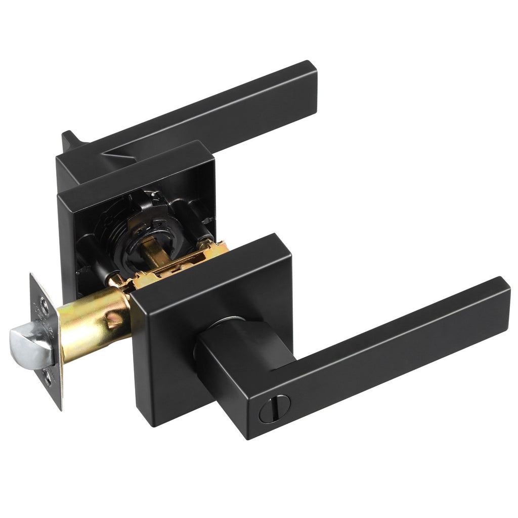 Vidaus durų rankena su užraktu VEVOR KJ2118-BK-BLK, matinė juoda