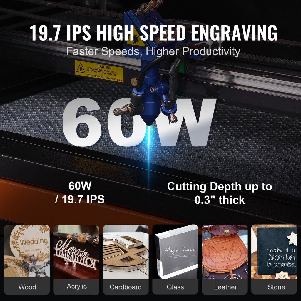 CO2 lazerinės graviravimo ir pjovimo staklės VEVOR KH6040, 60W