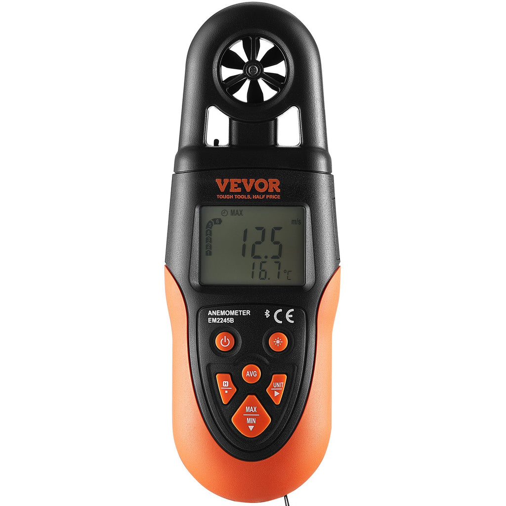Skaitmeninis anemometras VEVOR EM2245B, su „Bluetooth“ ryšiu