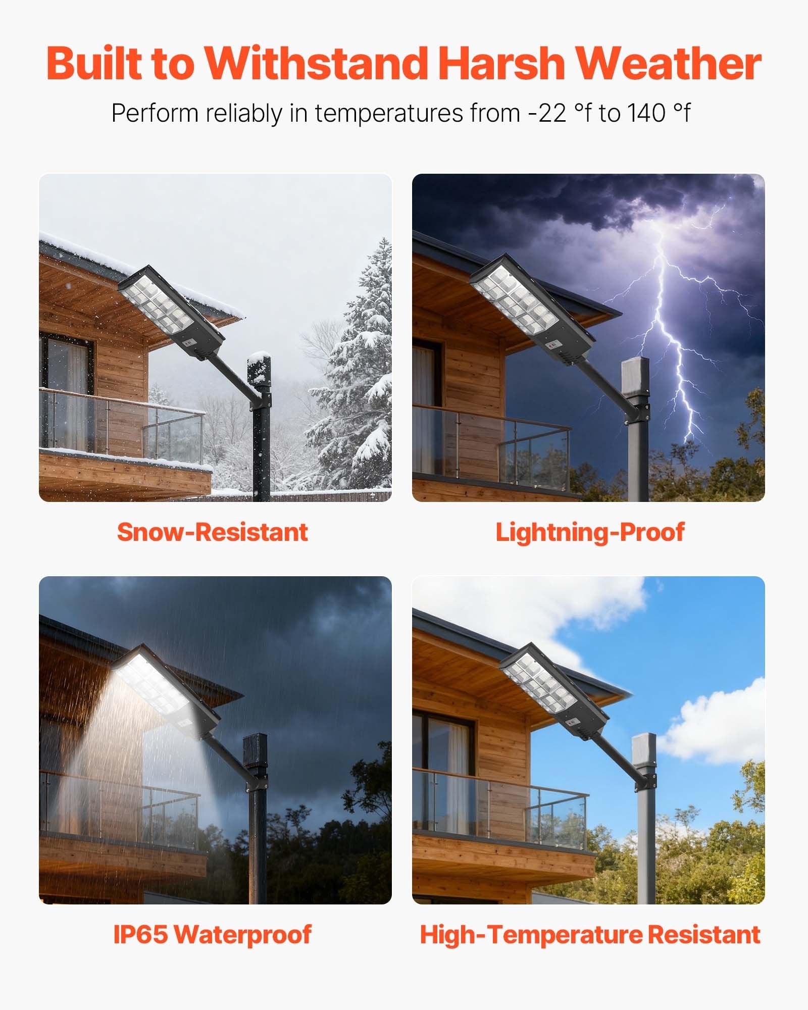 Saulės energijos gatvės šviestuvas VEVOR RBTYNLD-003, 12000W