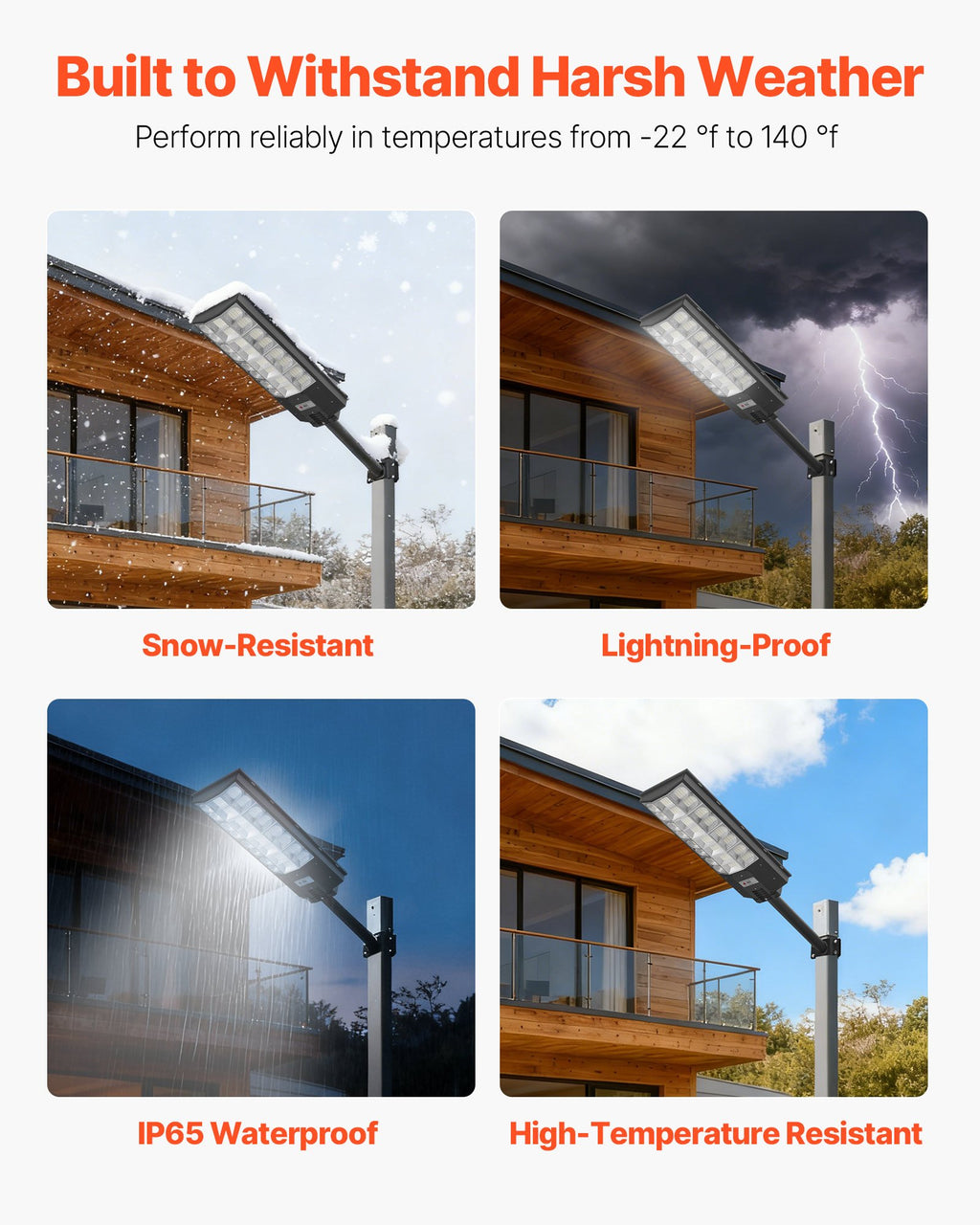 Saulės energijos gatvės šviestuvas VEVOR RBTYNLD-002, 8000W