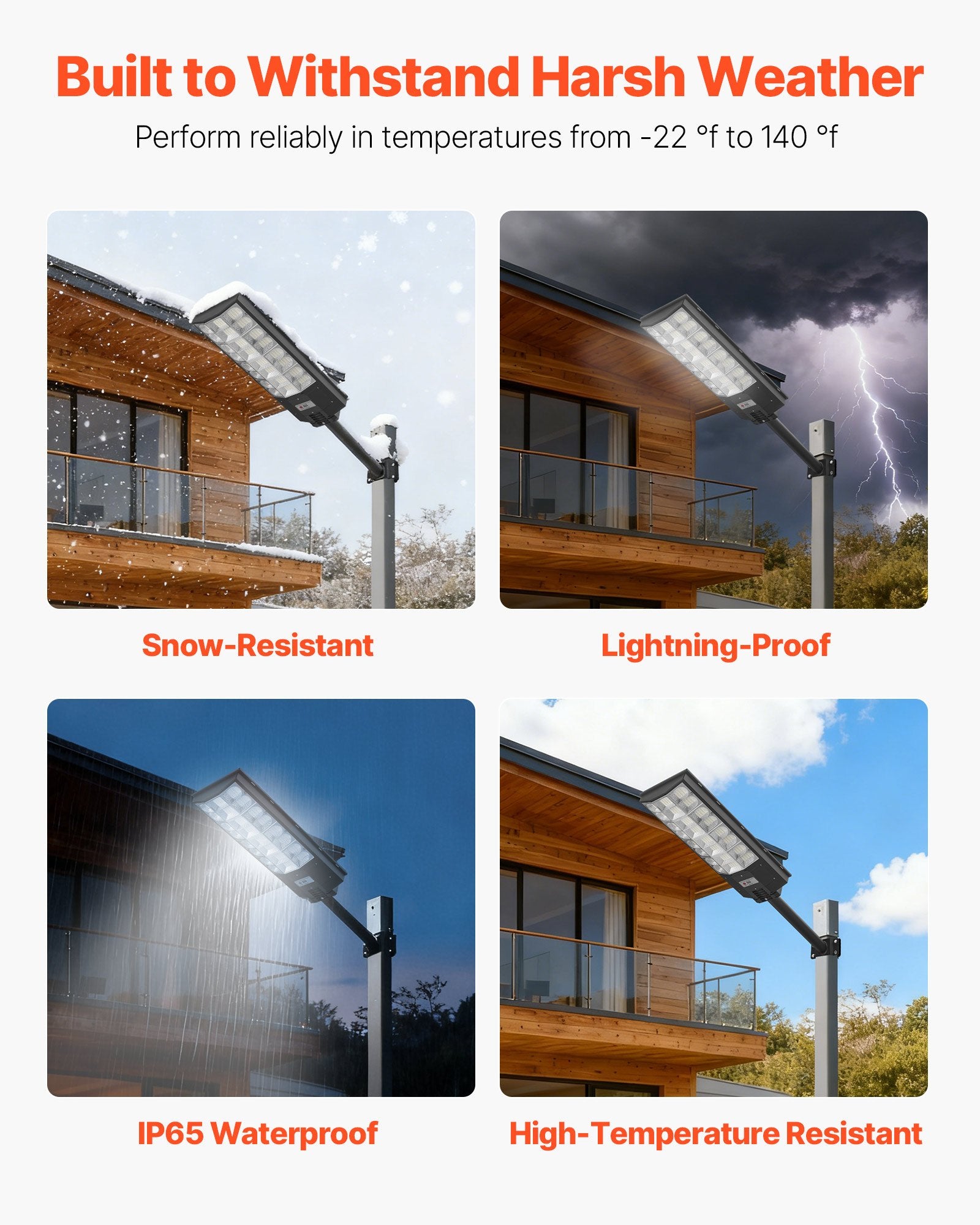 Saulės energijos gatvės šviestuvas VEVOR RBTYNLD-002, 8000W