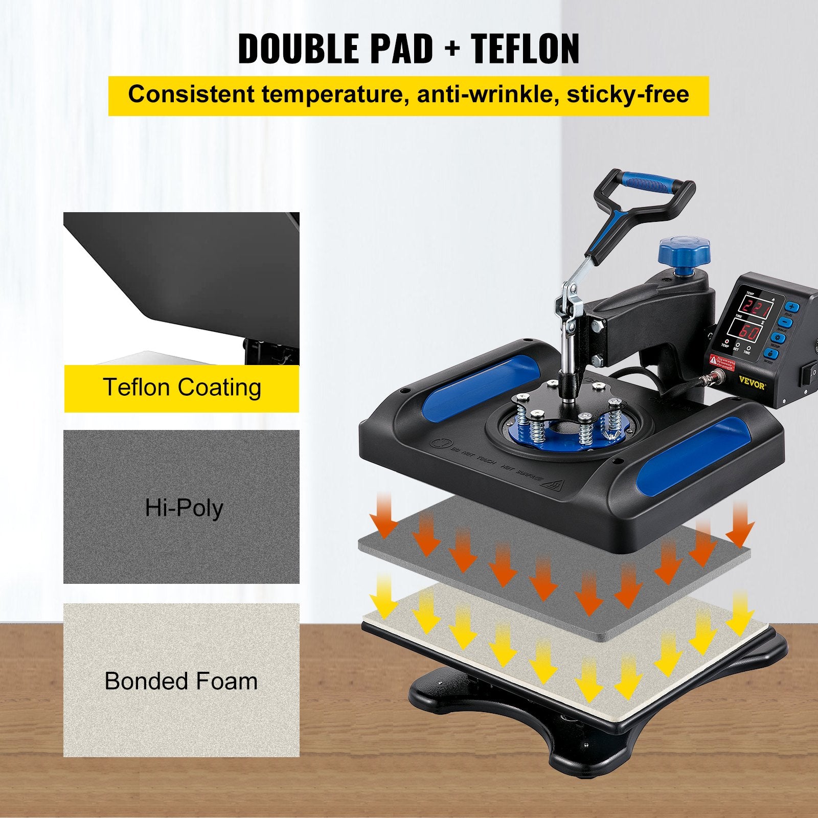 Termopresas VEVOR P8001, 30 x 38 cm