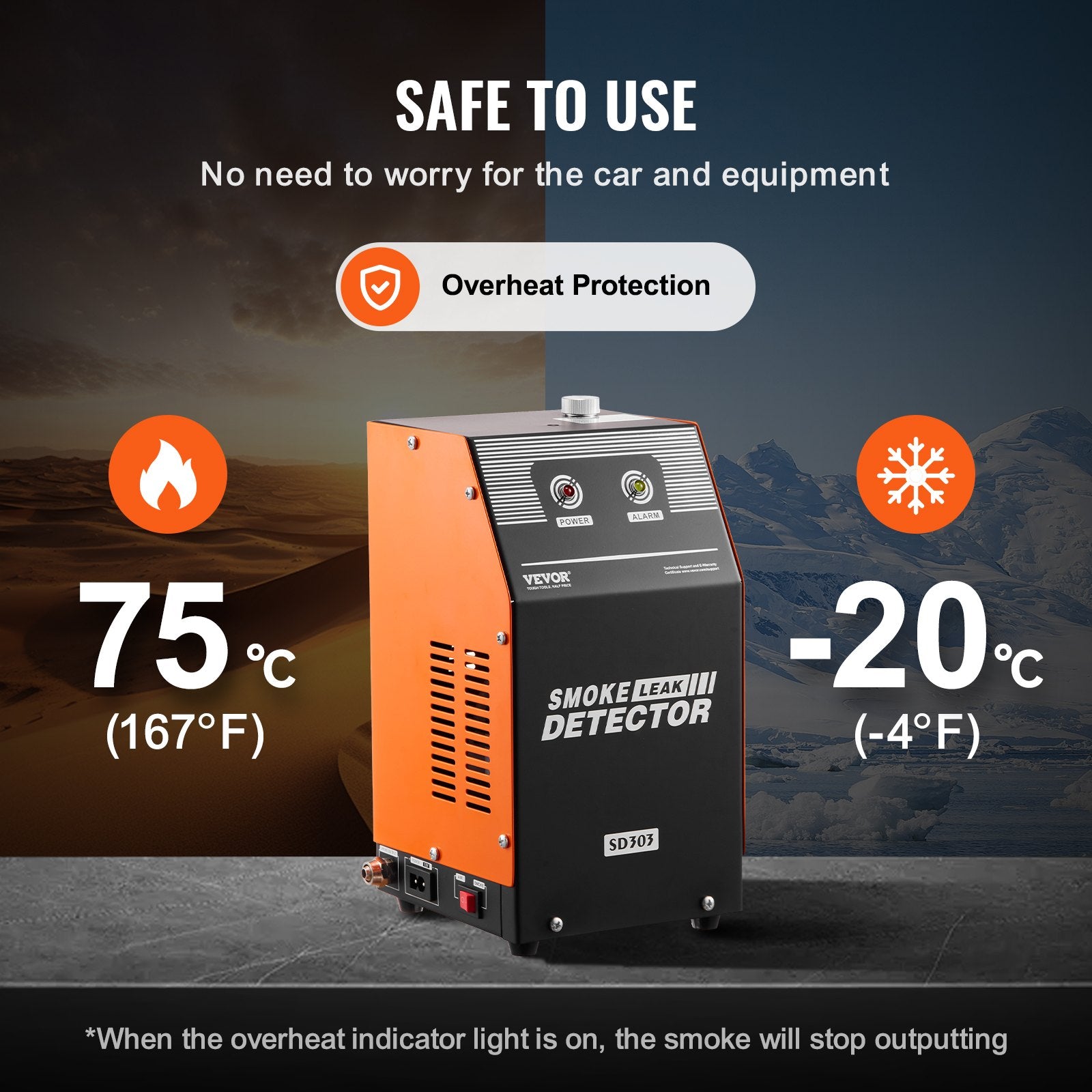 Automobilinis dūmų generatorius sandarumo testavimui VEVOR SD303, 19–23 PSI