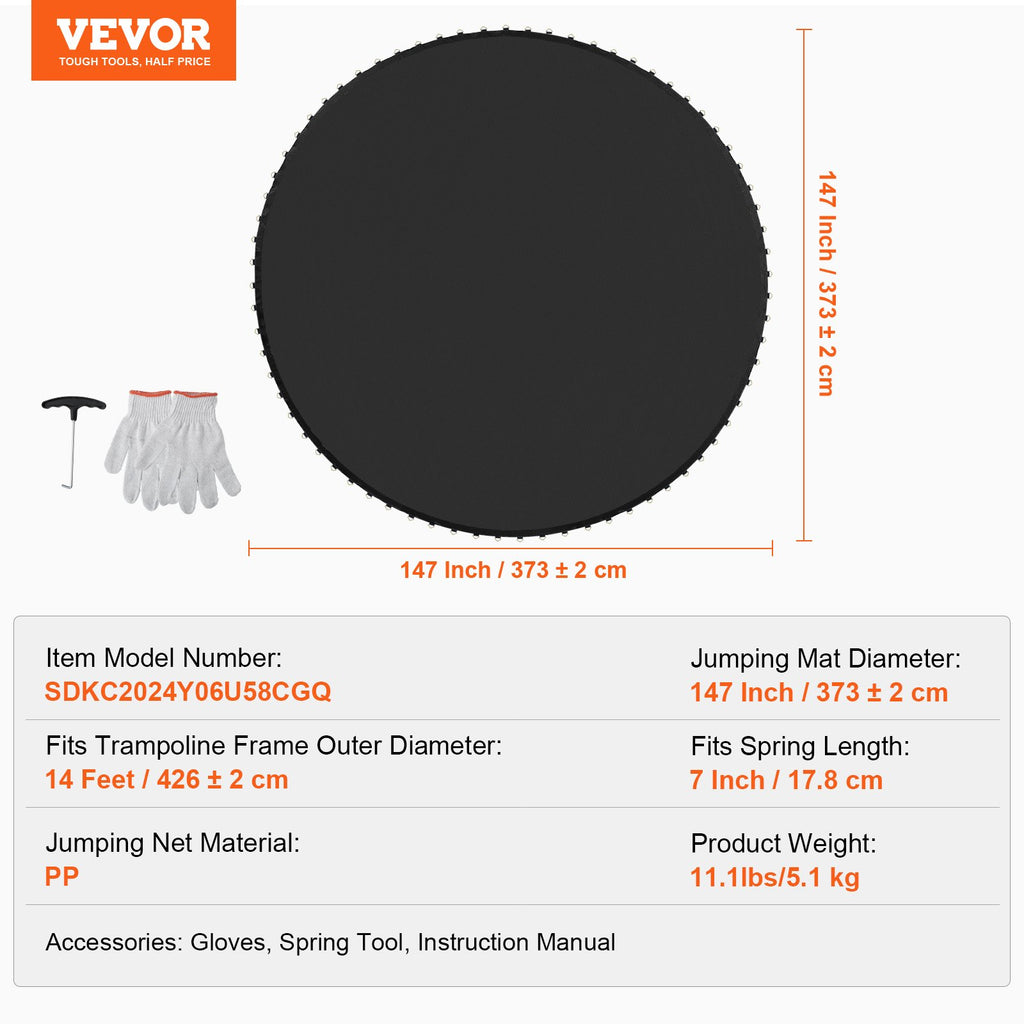 Batuto kilimas VEVOR SDKC2024Y06U58CGQ, 426 cm (14 pėdų) rėmui