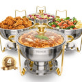 Maisto šildytuvas (Chafing Dish) VEVOR HZ-831B, 4 vnt. rinkinys, 4,7 l talpa
