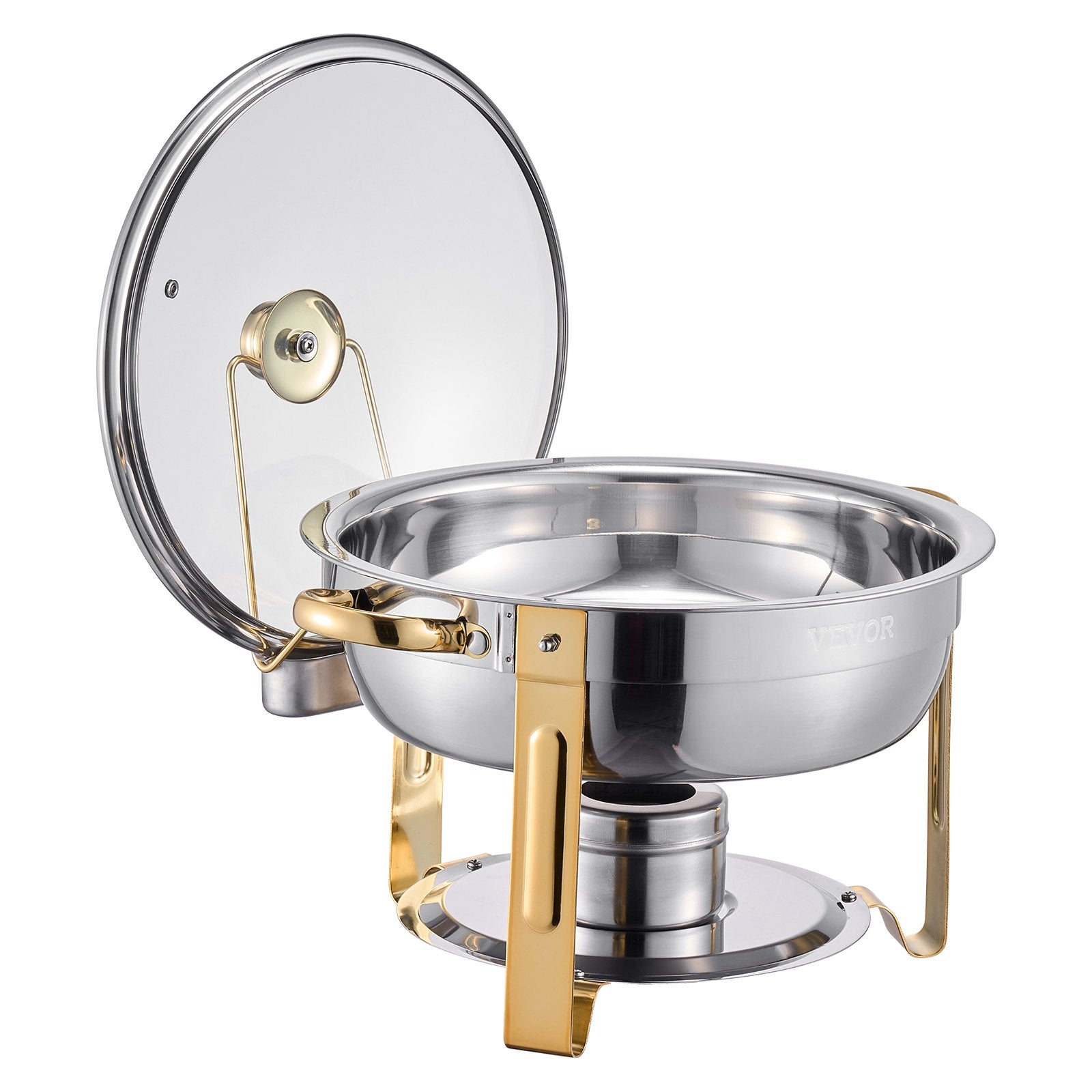 Maisto šildytuvas (Chafing Dish) VEVOR HZ-831B, 4 vnt. rinkinys, 4,7 l talpa