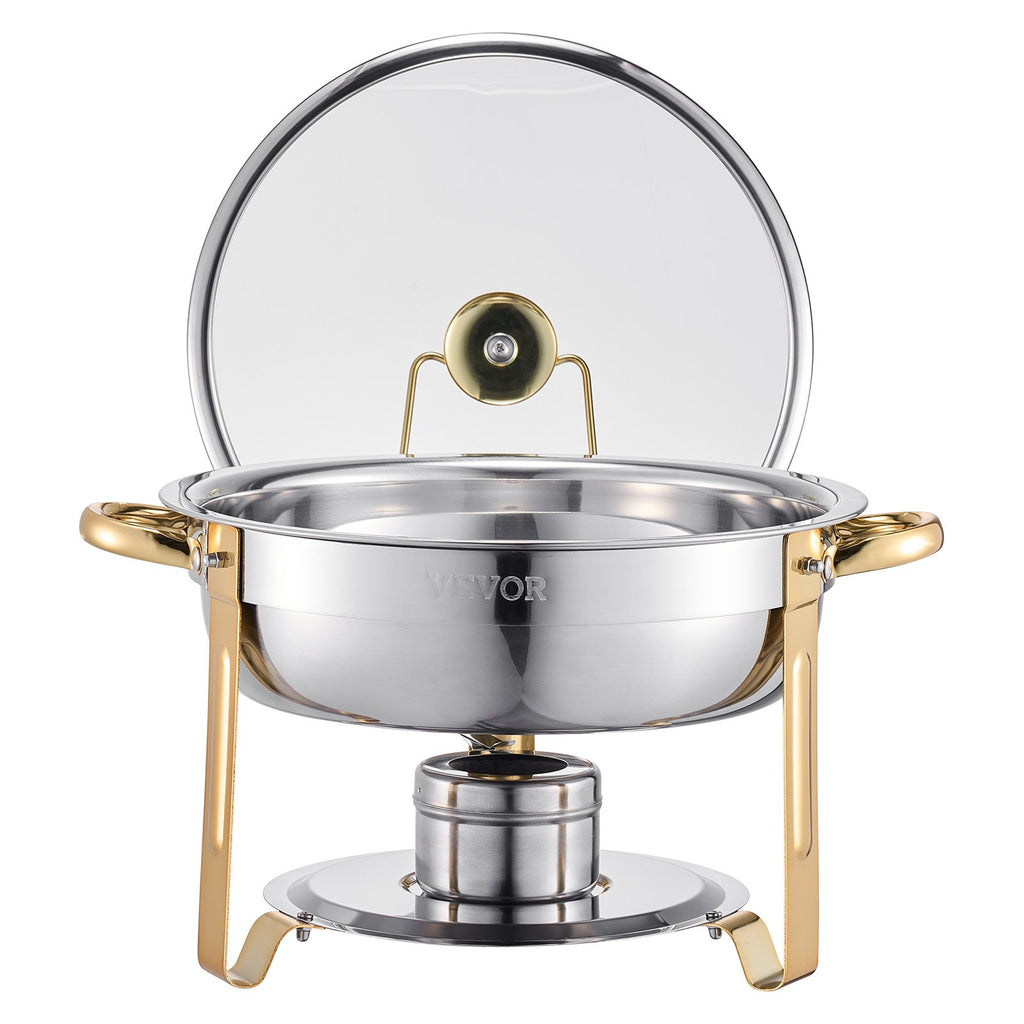 Maisto šildytuvas (Chafing Dish) VEVOR HZ-831B, 4 vnt. rinkinys, 4,7 l talpa