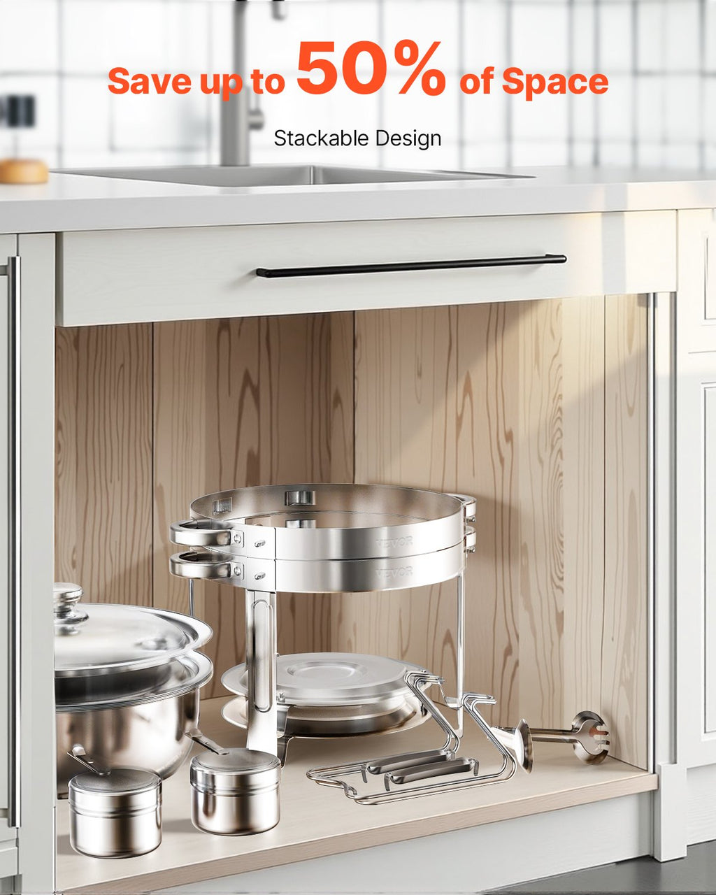 Maisto šildytuvas (Chafing Dish) VEVOR JZYYXCL5LGG2, 2 vnt. po 4,7 l