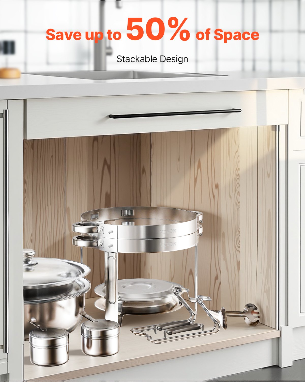 Maisto šildytuvas (Chafing Dish) VEVOR JZYYXCL5LGG2, 2 vnt. po 4,7 l