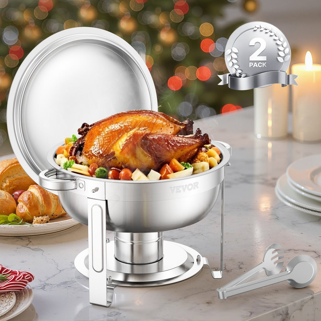 Maisto šildytuvas (Chafing Dish) VEVOR JZYYXCL5LGG2, 2 vnt. po 4,7 l