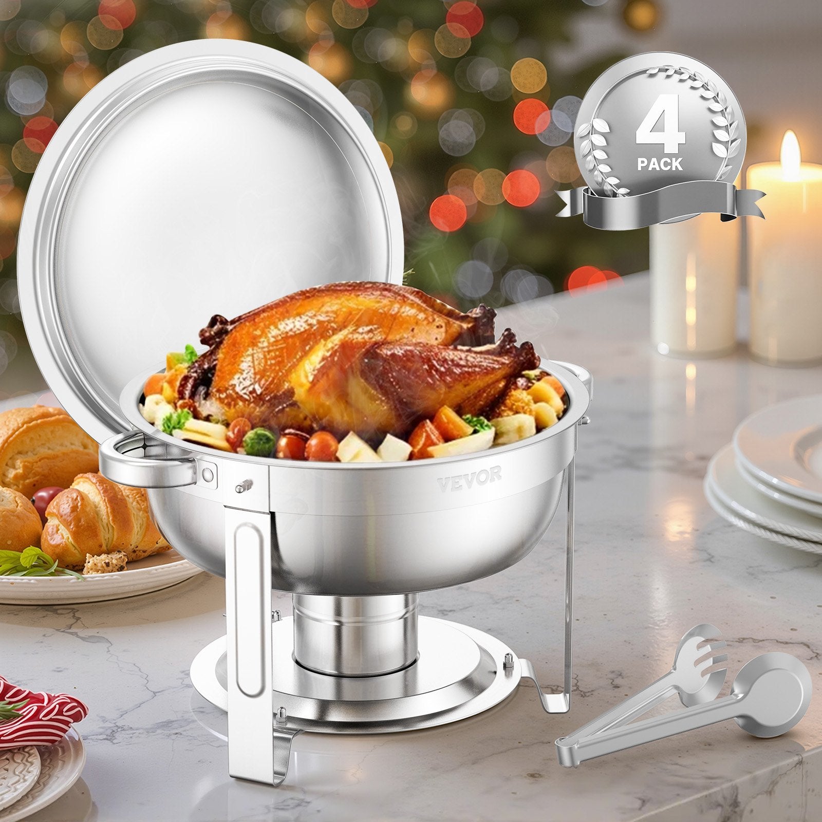 Maisto šildytuvų rinkinys VEVOR JZYYXCL5LGG4, 4 vnt. po 4,7 l