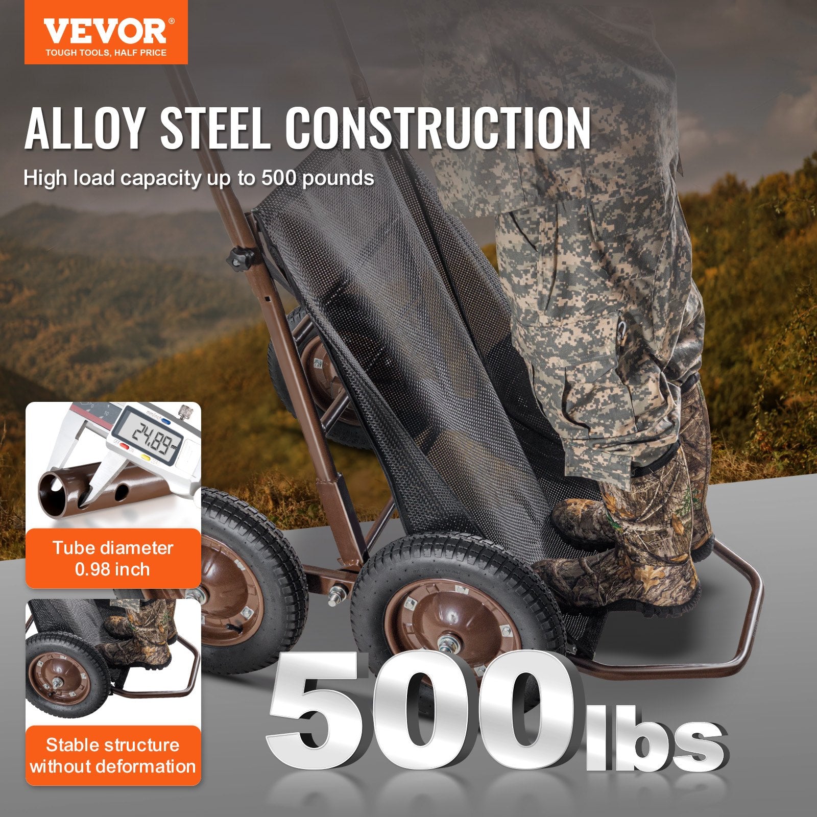 Medžioklinis vežimėlis VEVOR YL1401, 227 kg keliamoji galia