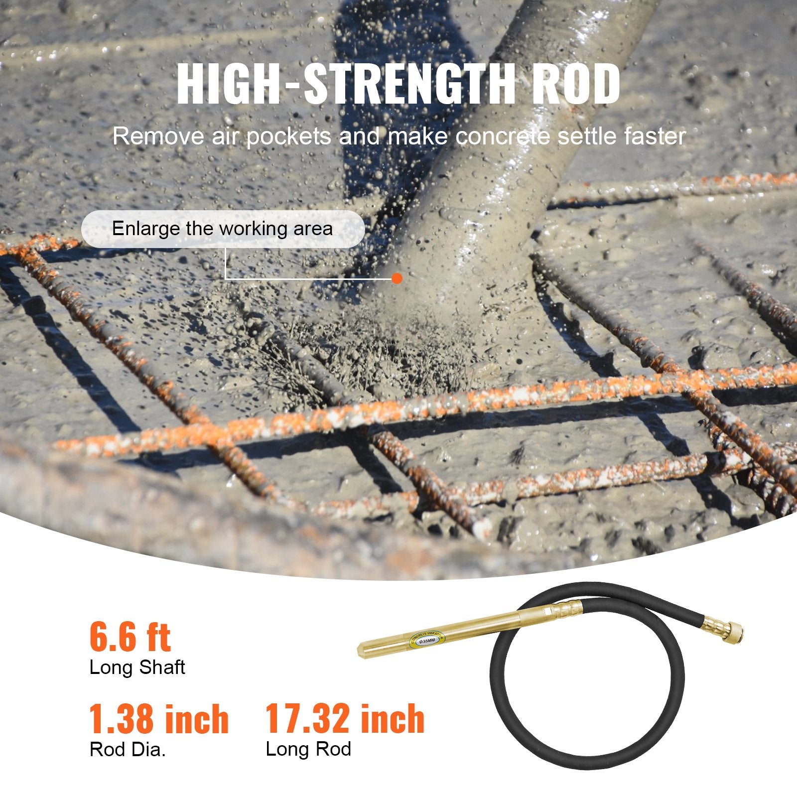 Rankinis betono vibratorius VEVOR ZPN-35, 960 W