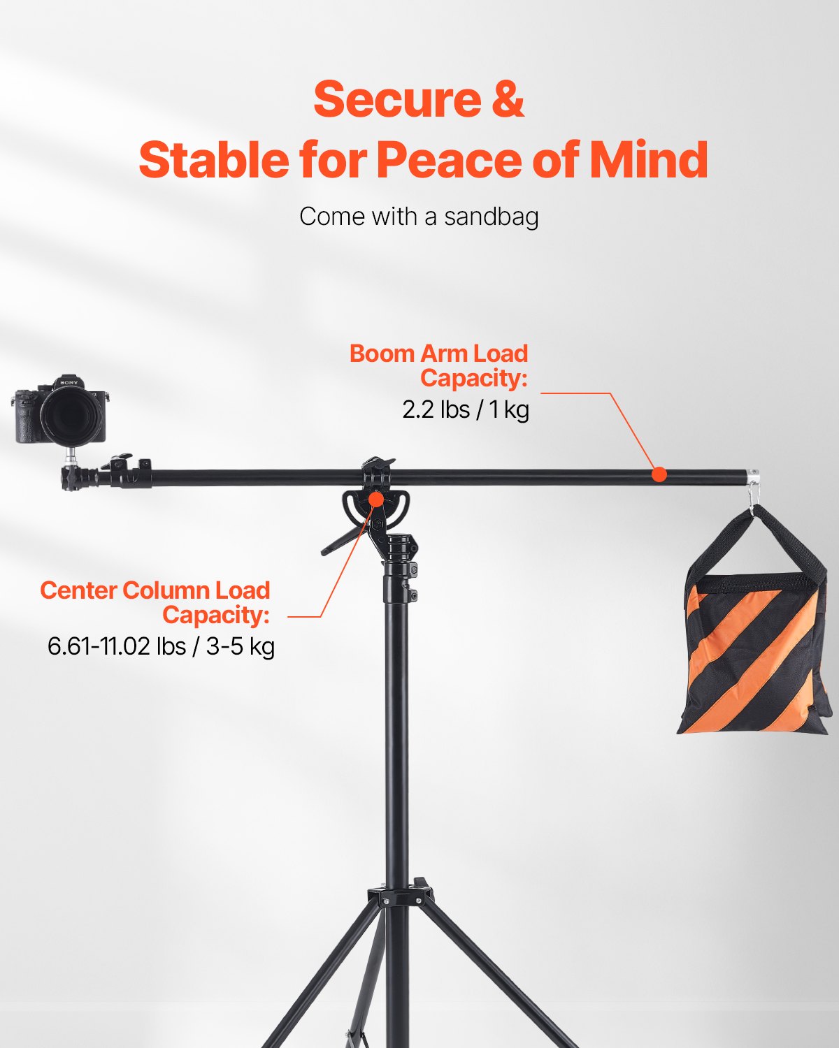 Apšvietimo stovas su gerve VEVOR SH-LS-020, 390 cm aukščio
