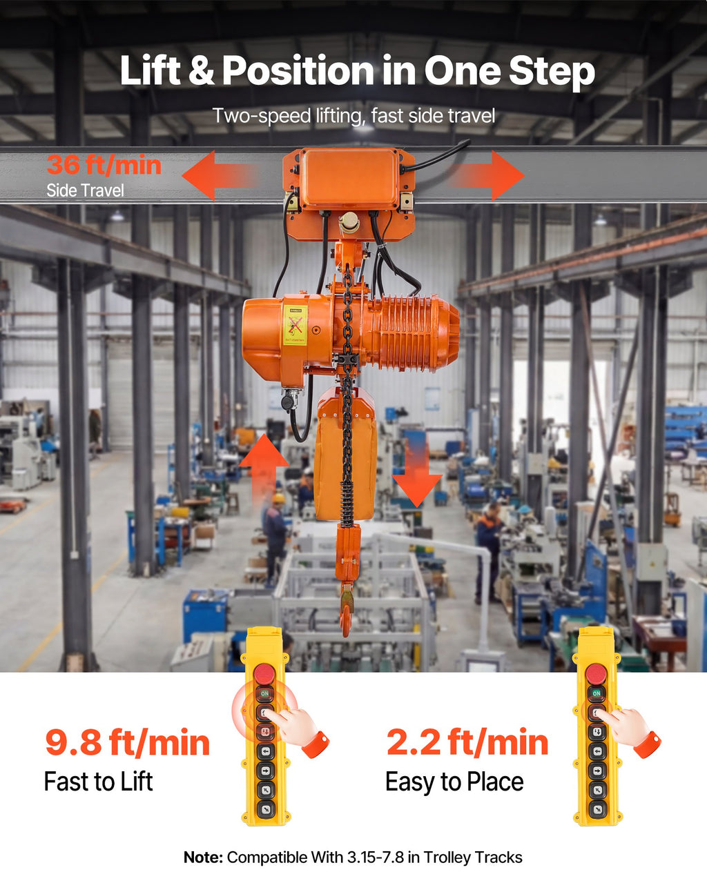 Elektrinė grandininė talpė VEVOR HHBB-2T, 2000 kg