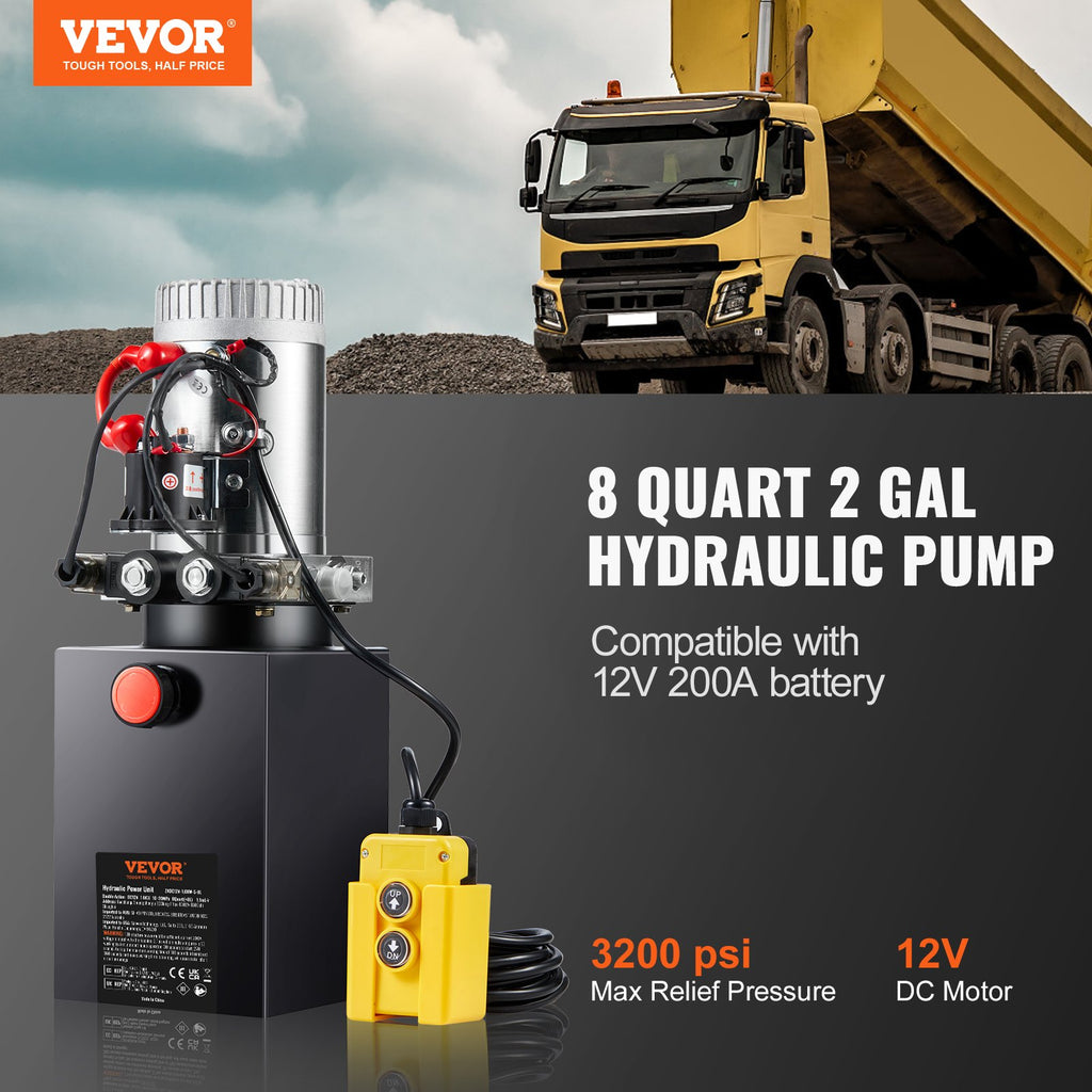 Hidraulinis siurblys VEVOR TDDC12V-1.6KW-S-8L, 12V, 8 litrų talpa