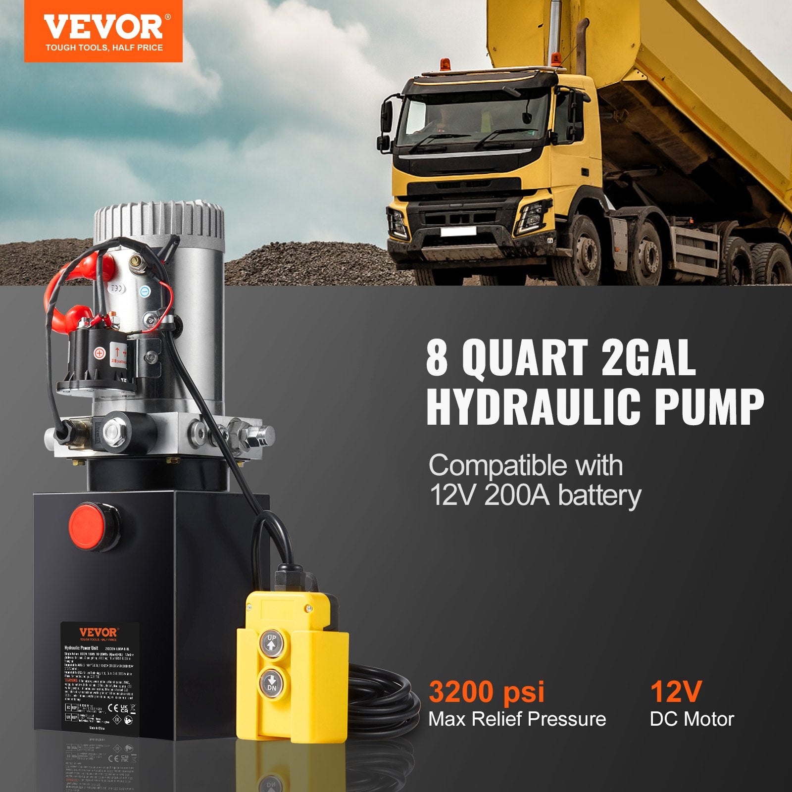 Hidraulinis siurblys VEVOR TDDC12V-1.6KW-D-8L, 12V 1.6kW