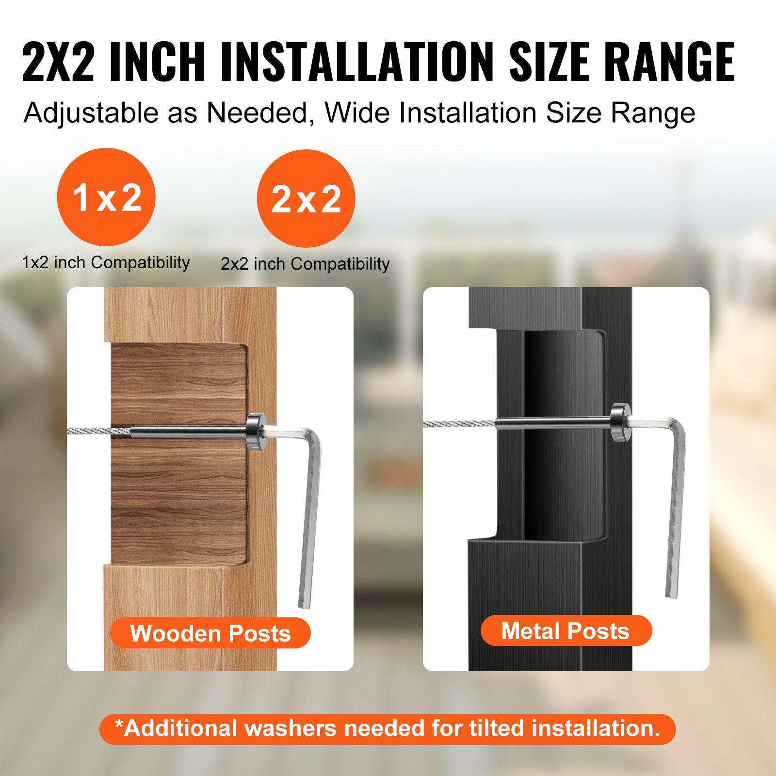 Nematomų trosų turėklų rinkinys VEVOR YXHF-2014+2018-1/8"-40, 40 vnt., 3,2 mm