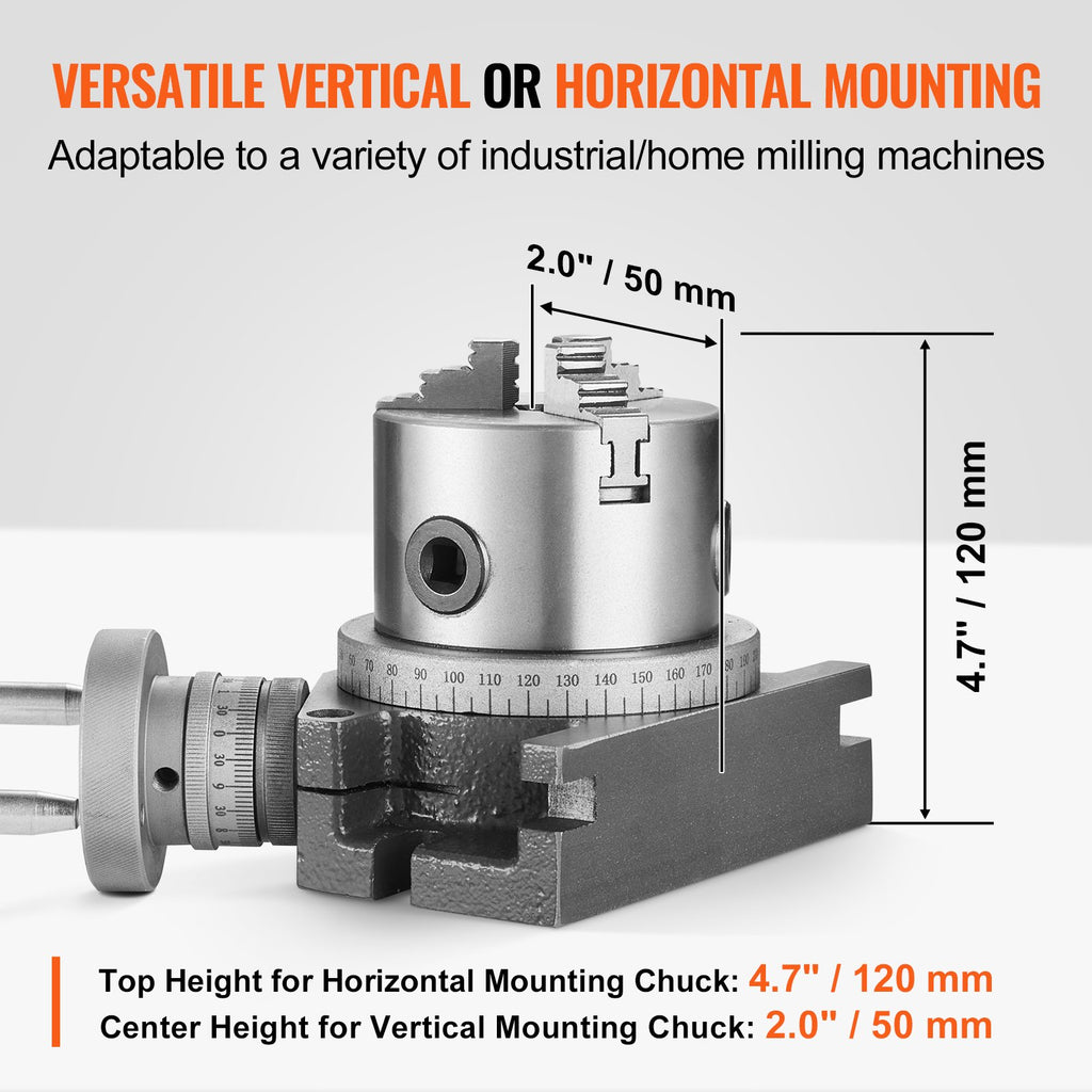 Sukamasis stalas frezavimo staklėms VEVOR HV-4-KP, 100 mm