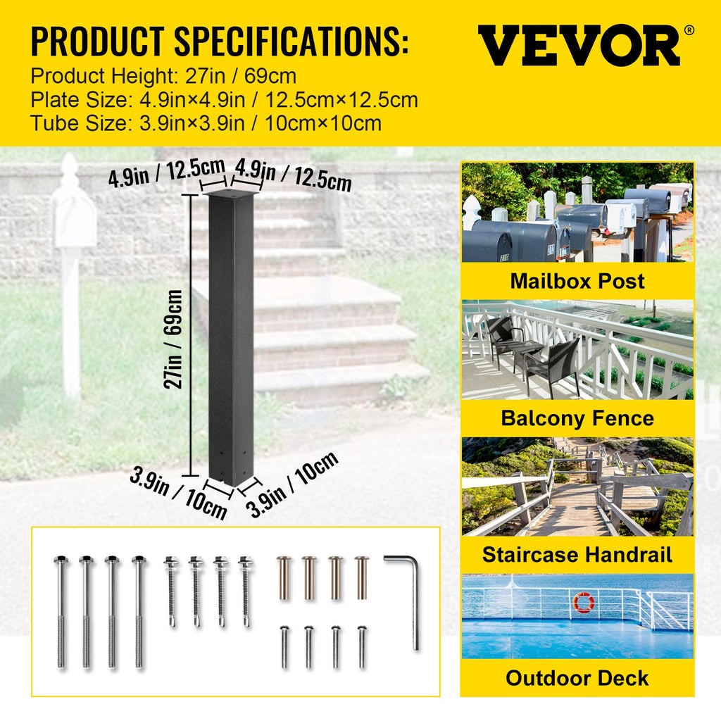 Pašto dėžutės stovas VEVOR VV-YXZ-ZCJ 34YCHS, 109,5 cm aukščio
