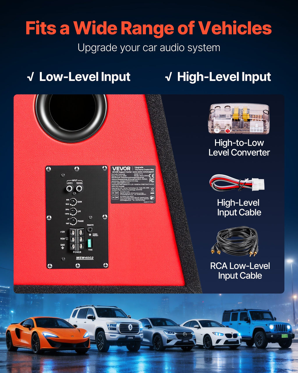 Žemų dažnių garsiakalbis VEVOR CT-12, 245W RMS