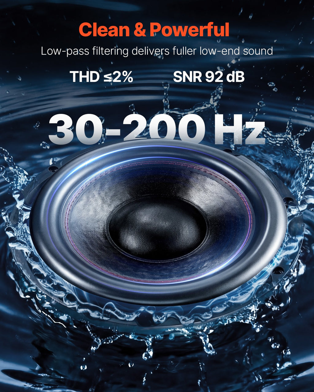 Žemų dažnių garsiakalbių komplektas VEVOR T-1202A, 1200W RMS