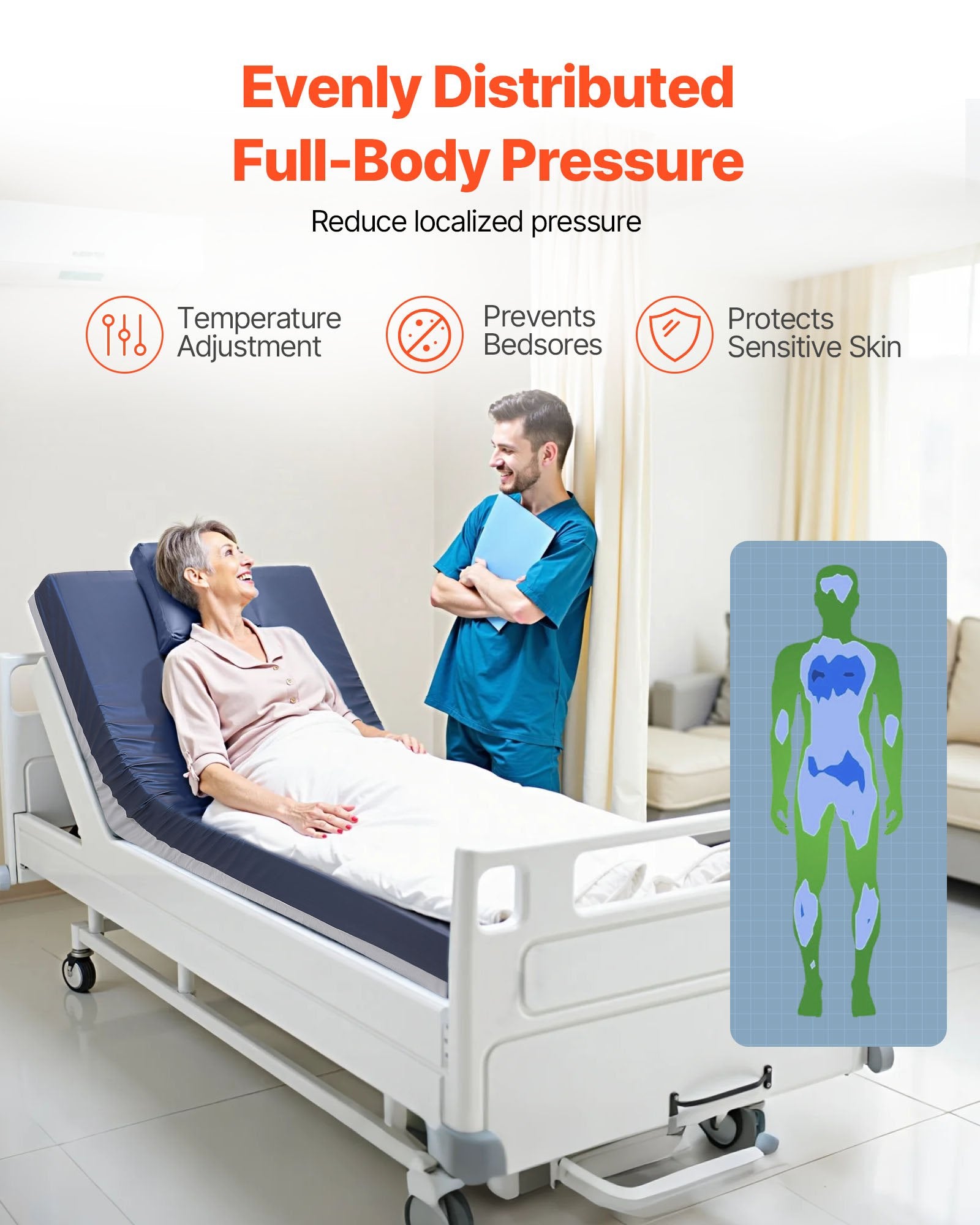 Medicininis čiužinys nuo pragulų VEVOR LSS004, 227 kg apkrova