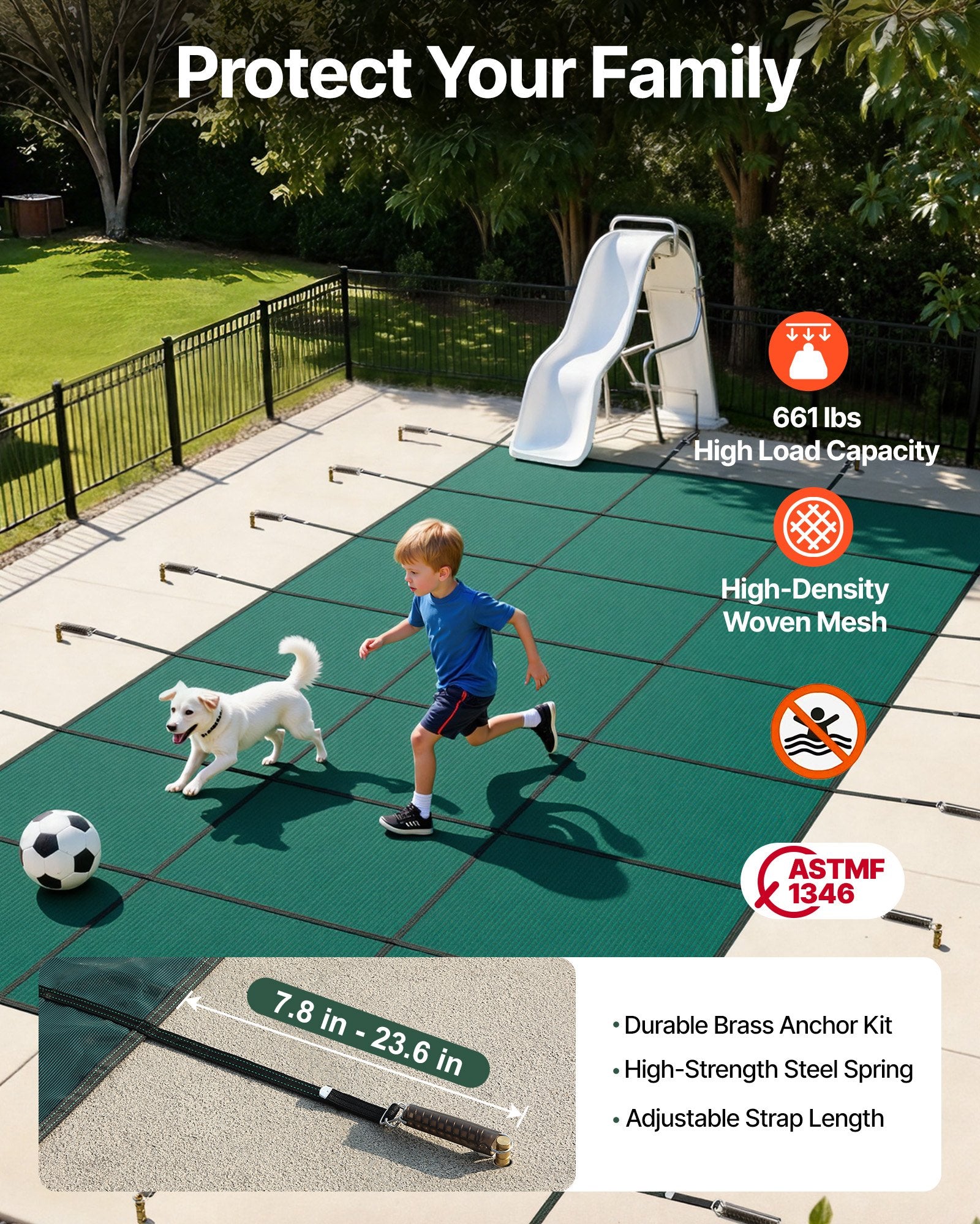 Baseino apsauginis uždangalas VEVOR 16FTX36FT, 5,5 x 11,6 m
