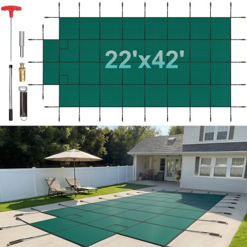 Baseino apsauginis uždangalas VEVOR CT2242, 6,1 x 12,2 m baseinui