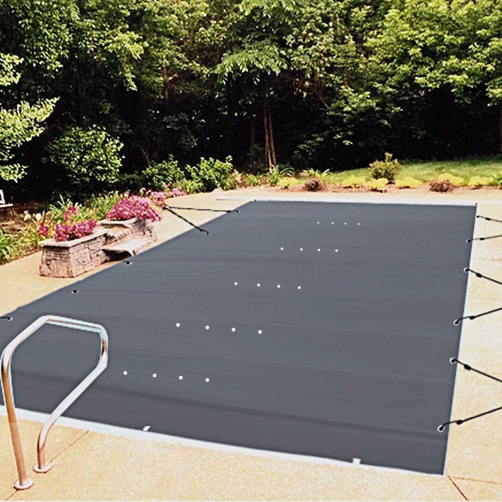 Baseino apsauginis uždangalas VEVOR PVC 4*7 Black, 4x7 m