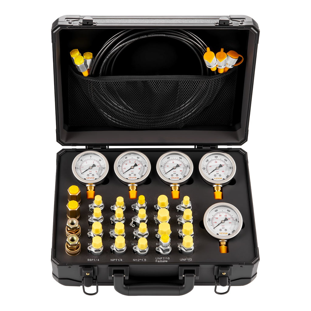 Hidraulinio slėgio matavimo rinkinys VEVOR YS-0200A, 10-600 bar