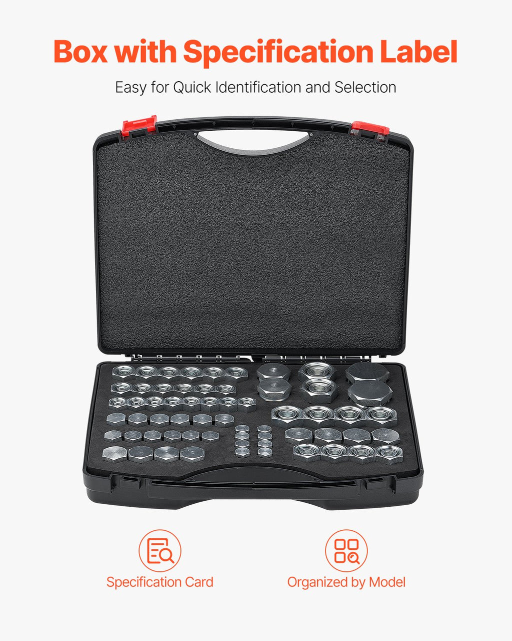 Hidraulinių jungčių rinkinys VEVOR DIN-L 64PCS-SS, 64 vnt.